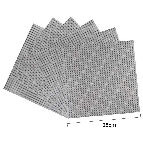 LVHERO Classic Baseplates Building Plates for Building Bricks 100  Compatible with All Major Brands-Baseplate  10  x 10   Pack of 6 Gray