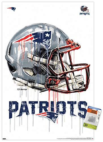 NFL New England Patriots - Drip Helmet 20 Wall Poster with Push Pins