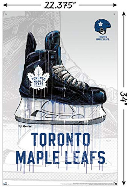 NHL Toronto Maple Leafs - Drip Skate 20 Wall Poster with Push Pins NHL Toronto Maple Leafs - Drip Skate 20 Wall Poster with Push Pins