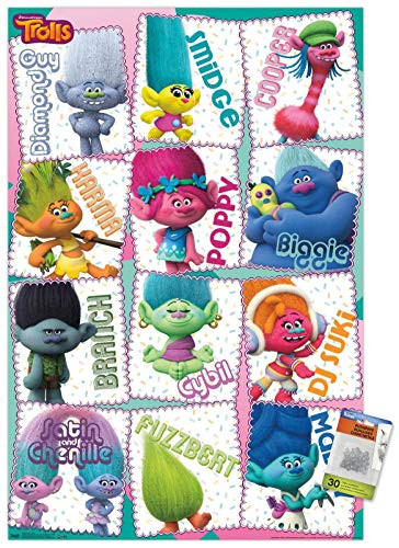 DreamWorks Trolls - Grid Wall Poster with Push Pins