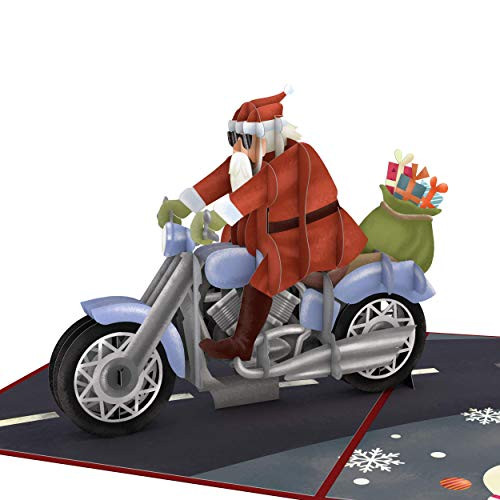 Lovepop Santa Biker Pop Up Card - 3D Card  Christmas Card  Santa Pop Up Card  Pop Up Christmas Card  Holiday Greeting Card  Santa Greeting Card