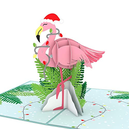 pop Festive Flamingo Pop Up Card - 3D Card  Christmas Card  Pop Up Christmas Card  Holiday Cards  3D Christmas Card  Pop Up Holiday Card  Animal Card  Merry Christmas Card