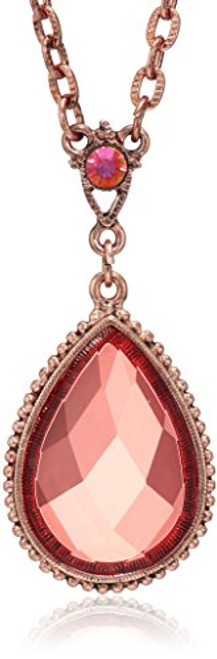 1928 Jewelry Copper-Tone Orange Teardrop Pendant Necklace 16 3 Extender 1928 Jewelry Copper-Tone Orange Teardrop Pendant Necklace 16 3 Extender