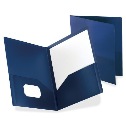 Oxford Poly Two-Pocket Folders  Dark Blue  Letter Size  25 per Box  57402