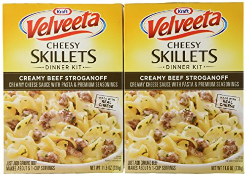 Kraft VELVEETA Cheesy Skillets CREAMY BEEF STROGANOFF Dinner Kit 11-6oz 2 Pack