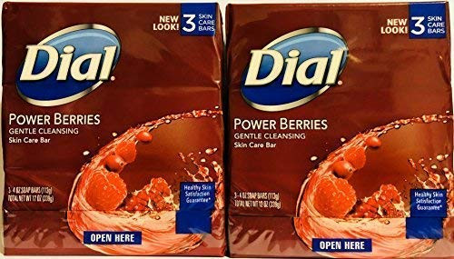 Dial Glycerin Soap Bars with Power Berries  4 oz bars  3 ea Pack of 2