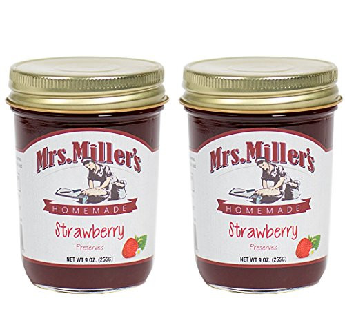 Mrs- Miller s Amish Homemade Strawberry Preserves 9 Ounces - Pack of 2 No Corn Sugar Mrs- Miller s Amish Homemade Strawberry Preserves 9 Ounces - Pack of 2 No Corn Sugar
