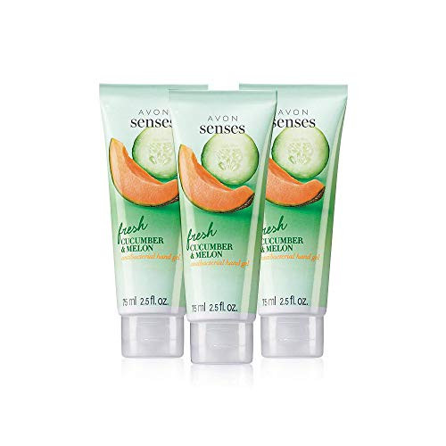 Avon Senses Antibacterial Fresh Cucumber   Melon Hand Gel 2-5 Ounce 3-Pack