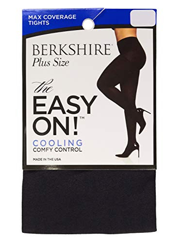 Berkshire Women s The Easy On! Max Coverage Plus Size Tights  Black  1x-2x