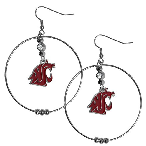 NCAA Siskiyou Sports Womens Washington State Cougars 2 Inch Hoop Earrings One Size Team Color