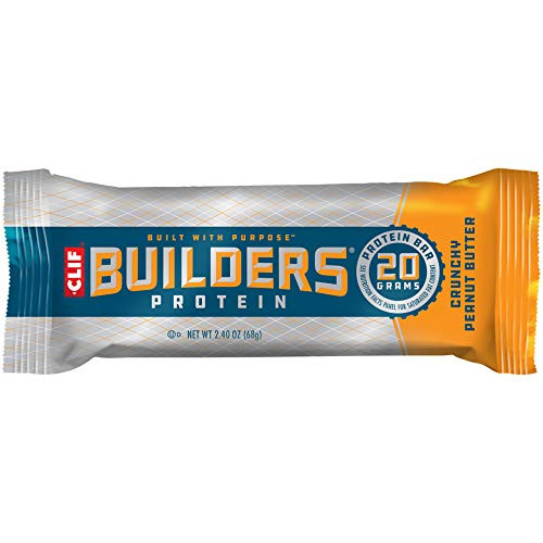 CLIF BUILDERS - Protein Bars - Crunchy Peanut Butter - 20g Protein 2-4 Ounce  12 Count Now Gluten Free
