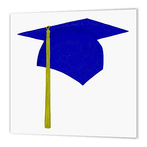 3dRose ht175441 Blue Cap   Yellow Tassel Graduation Iron on Heat Transfer Paper for White Material  8 by 8