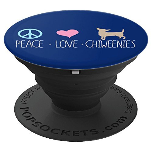 Peace Love and Chiweenies  Chiweenie Gifts PopSockets Grip and Stand for Phones and Tablets