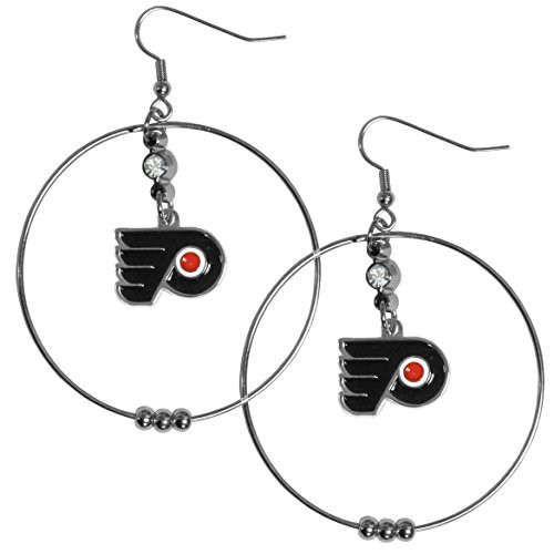 NHL Siskiyou Sports Womens Philadelphia Flyers 2 Inch Hoop Earrings One Size Team Color