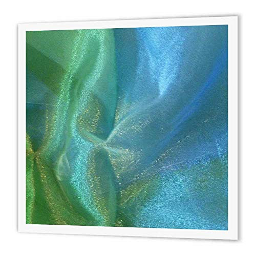 3dRose ht144772 Blue Green Chiffon-Iron on Heat Transfer Paper for White Material  6 by 6-Inch