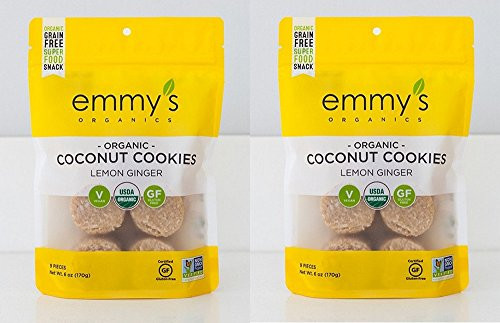 Emmy s Organics Lemon Ginger Coconut Cookies 6 Oz- Pack of 2 Emmy s Organics Lemon Ginger Coconut Cookies 6 Oz- Pack of 2