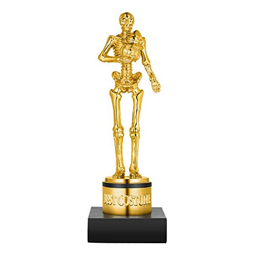Toyvian Halloween Best Costume Skeleton Trophy for Halloween Skull Party Favor Prizes  Gold Bones Game Awards  Costume Contest Event Trophy  Treats for Kids  Goodie Bag Fillers