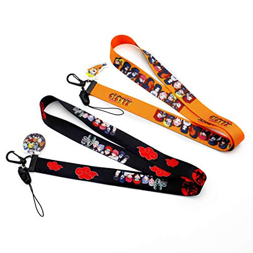 Naruto Akatsuki Lanyard Keychain ID Card Badge Holder 2 Piece Naruto