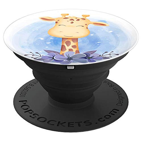 Watercolor Giraffe PopSockets Grip and Stand for Phones and Tablets