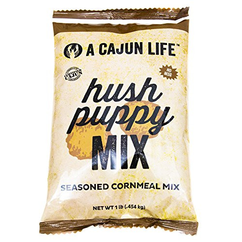 A Cajun Life Hush Puppy Mix Seasoned Cornmeal Mix Authentic and Certified Cajun Non-GMO No MSG A Cajun Life Hush Puppy Mix Seasoned Cornmeal Mix Authentic and Certified Cajun Non-GMO No MSG