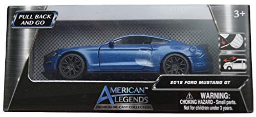 American Legends Motor Max Pull Back and Go 2018 Ford Mustang GT  4 1-2 Inches Long   Blue