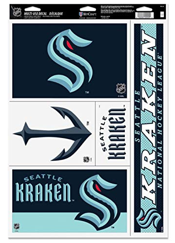 WinCraft NHL Seattle Kraken 11  x 17  Inch Multi-Use Decal Set 5 Decals on 1 Sheet
