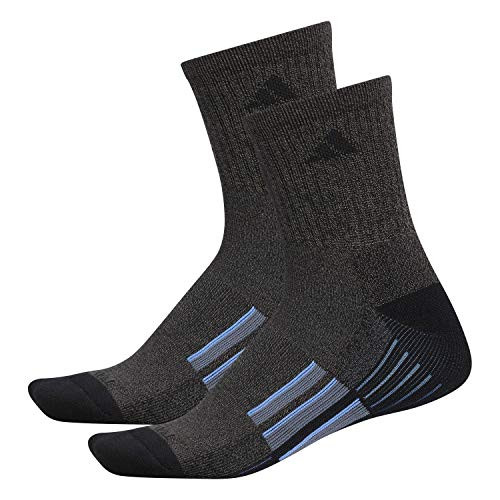 adidas Men s Cushioned X II Mid Crew Socks 2-Pair  Black - Graphite Marl-Black-Real Blue-Onix  Large  Shoe Size 6-12