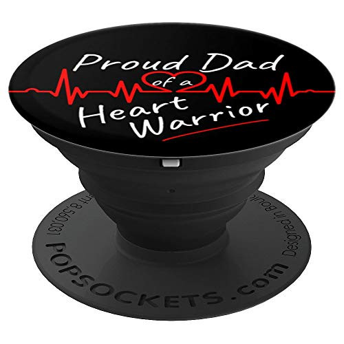 Dad of a HLHS Heart Warrior Congenital Defect Awareness CHD PopSockets Grip and Stand for Phones and Tablets