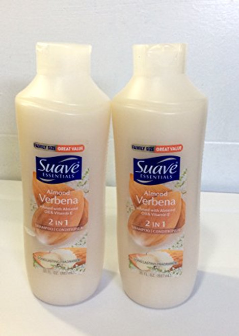 2pck - Suave Essentials Almond Verbena 2 in 1 Shampoo Conditioner 30 fl- oz- 2pck - Suave Essentials Almond Verbena 2 in 1 Shampoo Conditioner 30 fl- oz-