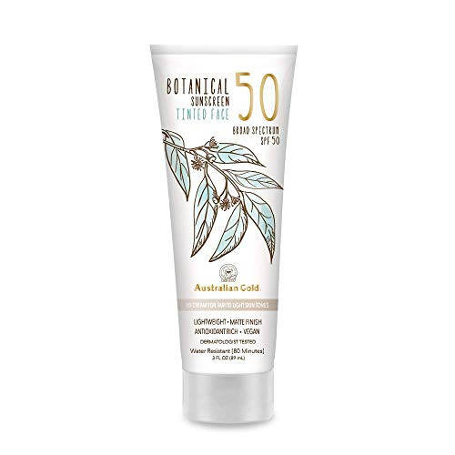 NEW Australian Gold Botanical Sunscreen Tinted Face BB Cream SPF 50 3 Ounce Fair-Light Broad Spectrum Water Resistant Vegan Antioxidant Rich Same formula as Original Botanical SPF 50 Tinted Face Lotion B01M8G39OW NEW Australian Gold Botanical Sunscreen Tinted Face BB Cream SPF 50 3 Ounce Fair-Light Broad Spectrum Water Resistant Vegan Antioxidant Rich Same formula as Original Botanical SPF 50 Tinted Face Lotion B01M8G39OW