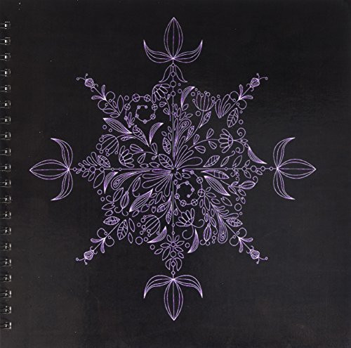 3dRose db_78372_2 Pretty Purple Eight Point Flower Patterned Snowflake Memory Book, 12 by 12"