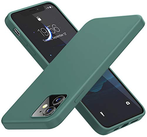 Cordking Compatible with iPhone 12 Case-iPhone 12 Pro Case  Silicone Shockproof Phone Case with ?Soft Anti-Scratch Microfiber Lining? for iPhone 12 - iPhone 12 Pro 6-1 inch  Midnight Green
