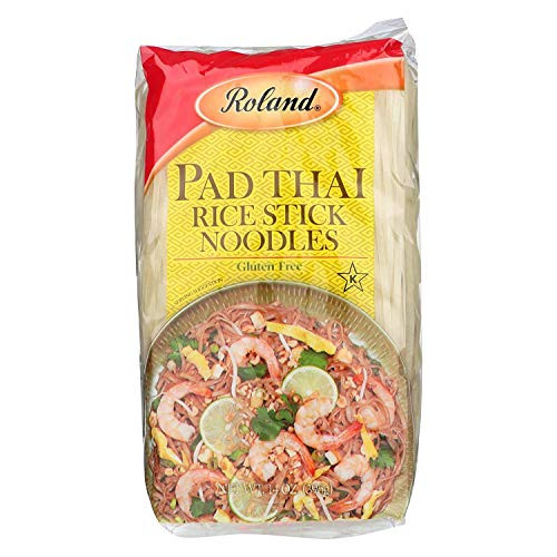 Roland Pad Thai Rice Stick Noodles Package 14 OZ Pack of 3 by Roland