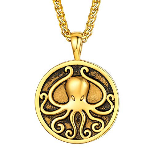 U7 Men Vintage Octopus Necklace with 