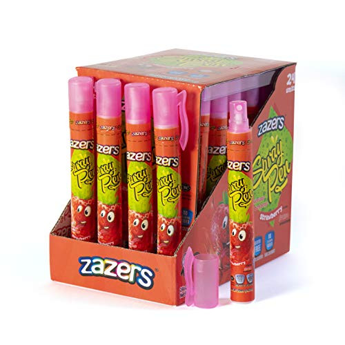 Zazers Candy Spray Pen Strawberry Flavor Candy Gluten Free Candy Novelty Candy and Kosher Candy 20 ml each Bulk Candy Pack of 24