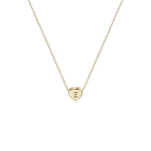 Tiny Gold Initial Heart Necklace-14K Gold Filled Handmade Dainty Personalized Heart Choker Necklace For Women Letter E Tiny Gold Initial Heart Necklace-14K Gold Filled Handmade Dainty Personalized Heart Choker Necklace For Women Letter E