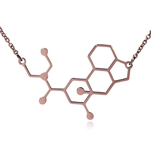 Clayton Jewelry Labs LSD Lysergic Acid Diethylamide Molecule Stainless Steel Necklace Rose Gold Clayton Jewelry Labs LSD Lysergic Acid Diethylamide Molecule Stainless Steel Necklace Rose Gold