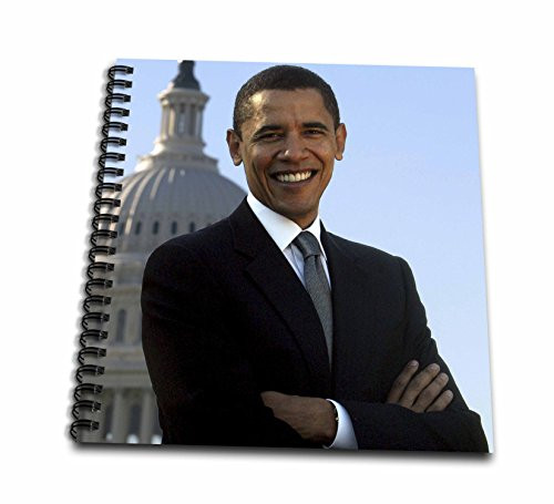 3dRose db_43733_2 Close Up Portrait of Pres Obama Front of Capital-Memory Book, 12 by 12"