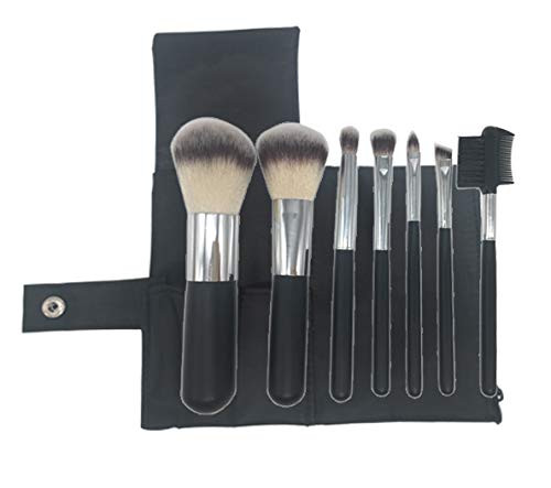 7pcs Makeup Concealer brush Professional Premium Synthetic Kabuki Foundation Blending Blush Concealer Eye Face Liquid Powder Cream Cosmetics Brush Tool Brushes Kit with Gold Pouch  Liquid Eyelier