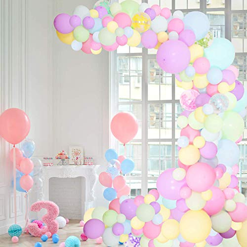 Pastel Balloons Garland Arch Kit Assorted size Macaron Balloon Arch Kit for Birthday decoration Parties maginal Unicorn Rainbow Ice cream - Small and Large Balloons Confetti Mint Pink Balloons Candy Pastel Party Latex Balloons for Wedding Party Bab Pastel Balloons Garland Arch Kit Assorted size Macaron Balloon Arch Kit for Birthday decoration Parties maginal Unicorn Rainbow Ice cream - Small and Large Balloons Confetti Mint Pink Balloons Candy Pastel Party Latex Balloons for Wedding Party Bab