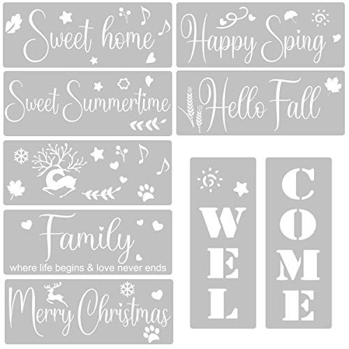 Welcome Stencil for Painting on Wood Welcome Home Sign Stencils Reusable Porch Sign Home Stencils Set for Front Door Porch or Outside Decor Thanksgiving and Christmas Decor for Your Home Welcome Stencil for Painting on Wood Welcome Home Sign Stencils Reusable Porch Sign Home Stencils Set for Front Door Porch or Outside Decor Thanksgiving and Christmas Decor for Your Home