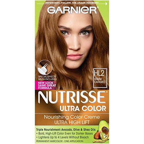 Garnier Nutrisse Ultra Color Nourishing Hair Color Creme  HL2 Warm Caramel Packaging May Vary
