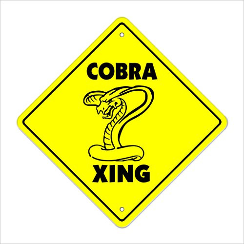 Cobra Crossing Sign Zone Xing   Indoor-Outdoor   14  Tall King Snakes Reptile cage Snake Charmer Cobras