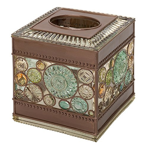 Zenna Home India Ink Boddington Tissue Box Cover, Bronze with Translucent Colors
