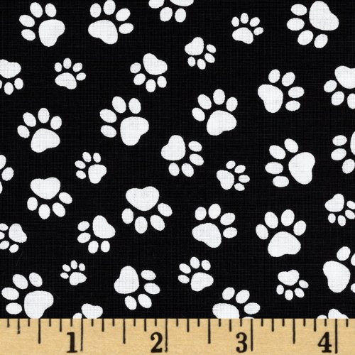 Timeless Treasures"Paw Print Black/White,