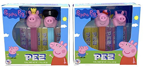 Pez Peppa Pig Pez Candy Gift Set of 2  Includes Peppa Pig  George  Princess Peppa and Pirate George Dispensers and 6 Rolls of Fruit Candy Pez Candy Refill