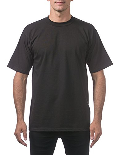 Pro Club Men s Heavyweight Cotton Short Sleeve Crew Neck T-Shirt  Black  Medium