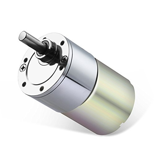 Greartisan DC 24V 500RPM Gear Motor High Torque Electric Micro Speed Reduction Geared Motor Eccentric Output Shaft 37mm Diameter Gearbox