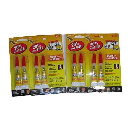 The Original Super Glue - 4 Packages of 2 Total 8 Tubes