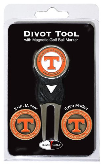 Team Golf NCAA Tennessee Volunteers Divot Tool with 3 Golf Ball Markers Pack  Markers are Removable Magnetic Double-Sided Enamel